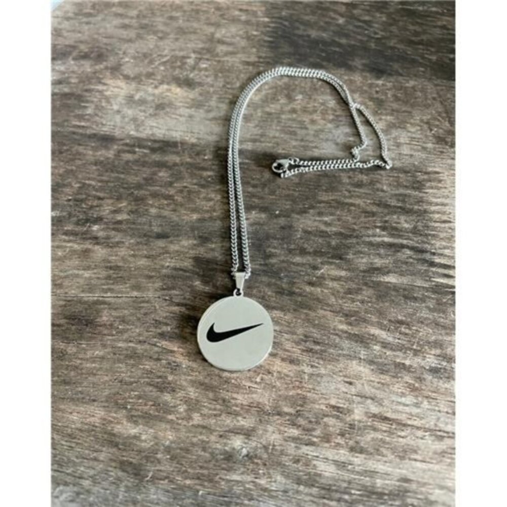 NEW Nike SILVER NECKLACE Stainless Steel 20" INCH CHAIN WITH ADJUSTER SWOOSH